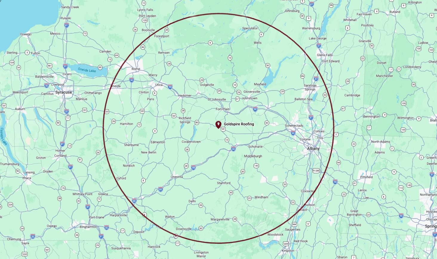 map of goldspire service area
