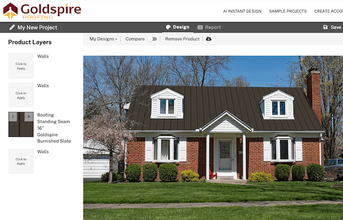 Visualize your home with a Goldspire roof